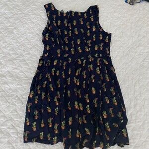 Cute Cactus Fit & Flair Year Round Dress